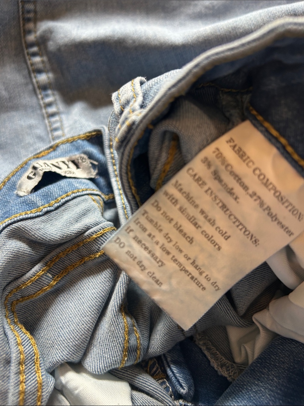 Denim Mini Skirt Set - Light Blue & Dark Blue - Picture 3 of 4